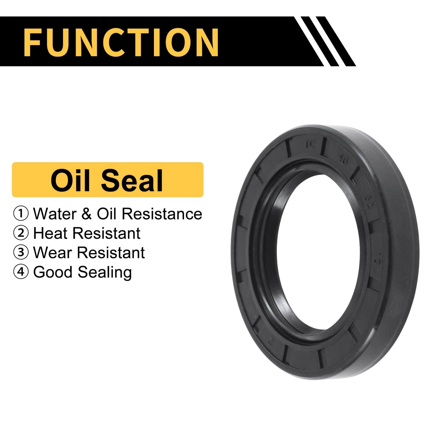Oil Seal / 40x62x10mm / Seal Ring Rotary Shaft Seal NBR Rubber Black 5 Pcs