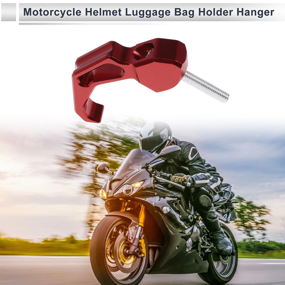 Finger Shape 1 Set Aluminum Alloy Motorcycle Hanging Hook 68mm Red Black for Motorcycle