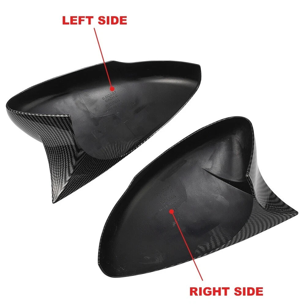 2 x Carbon Fiber Rearview Side Mirror Cover Cap for Ford Mustang Mach-E (2021–2024)