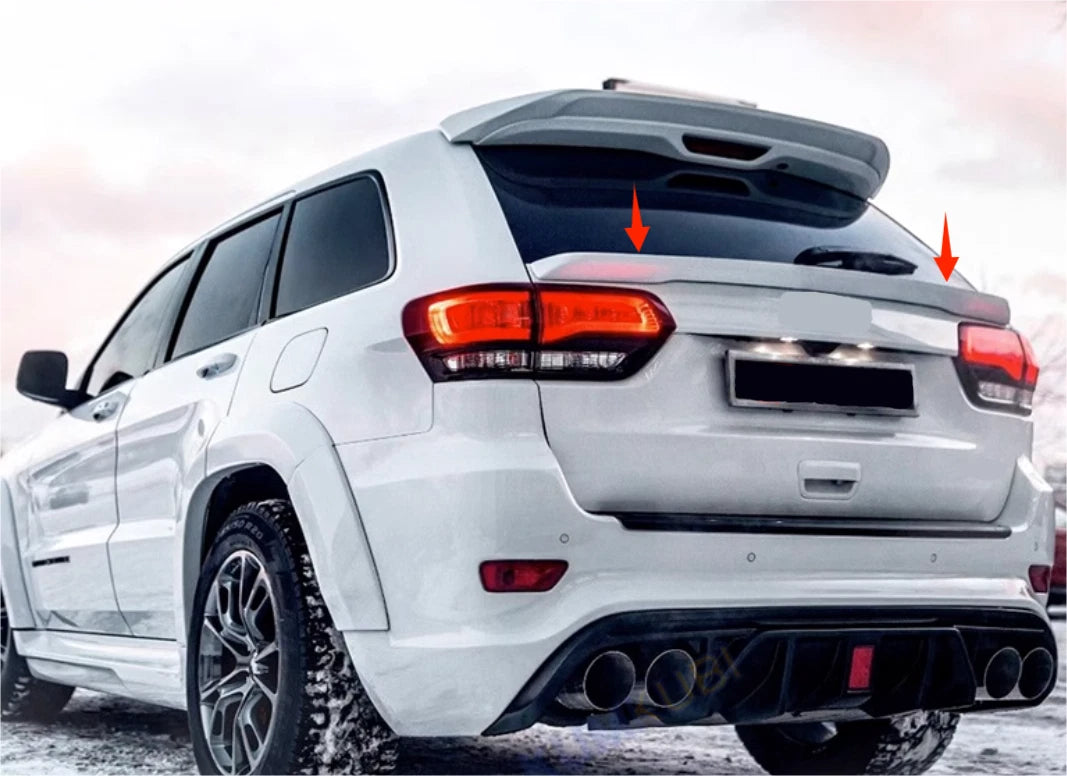 Rear Mid Spoiler Wing Glossy White Tail Lip for Jeep Grand Cherokee (2013-2021)