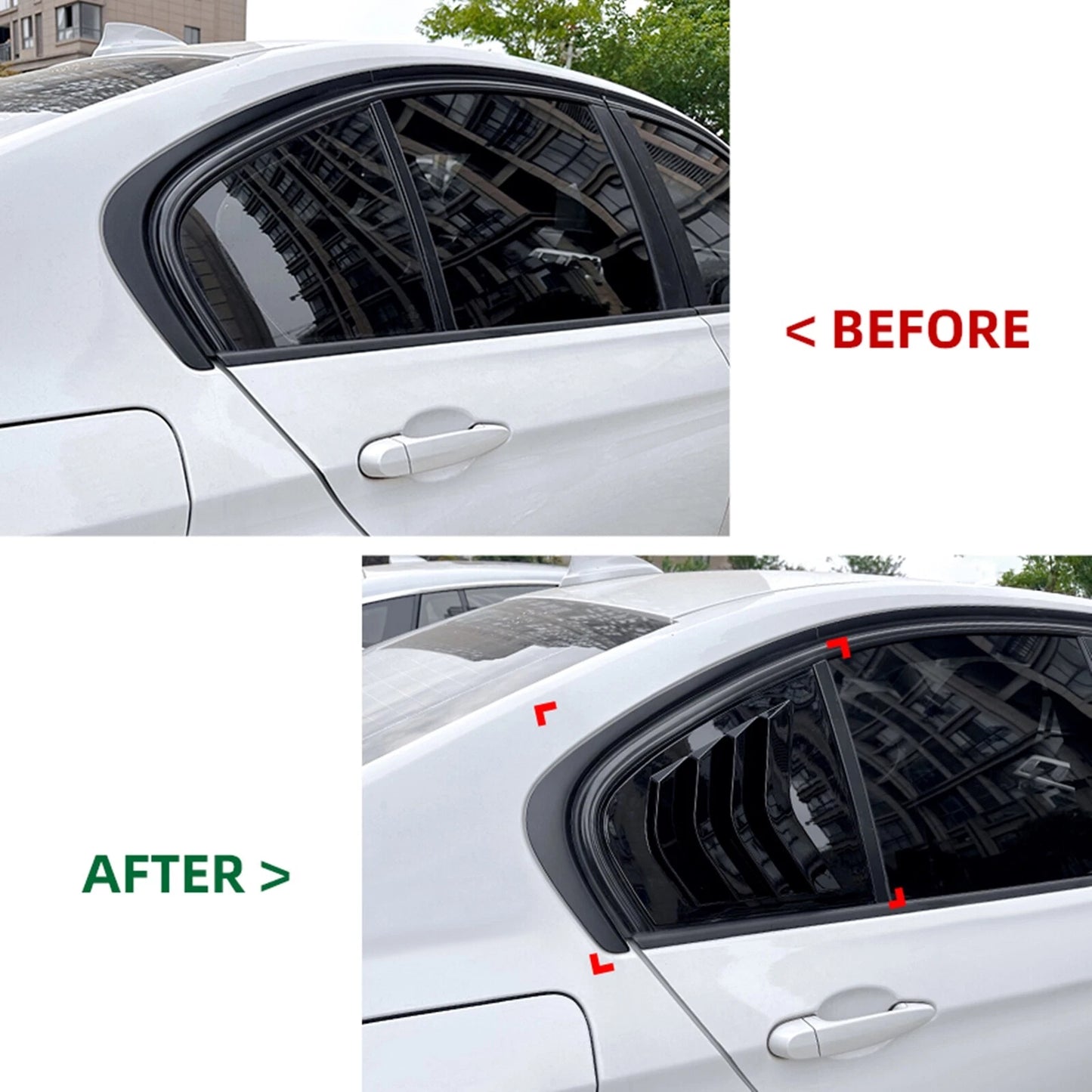 Rear Louver Shutter Cover for BMW F30 320i M Sport (2013-2019) Black