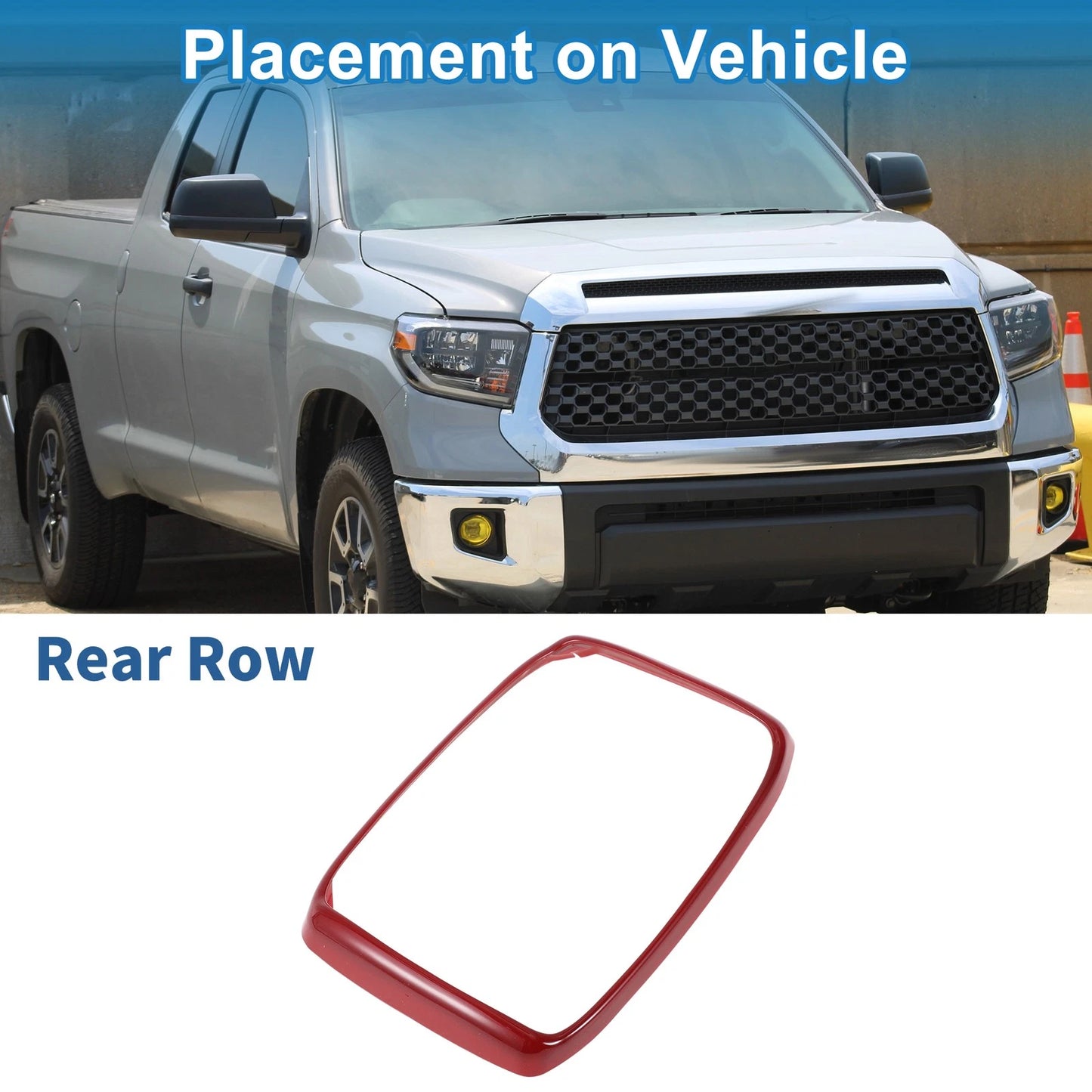 Rear Row Headlight Trim Bezel Red for Toyota Tundra (2014–2021)