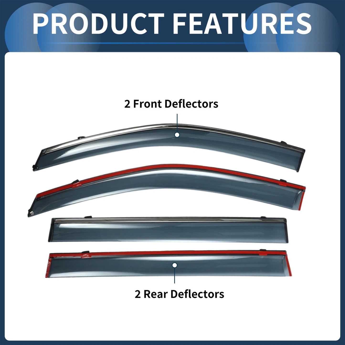 Window Deflectors 1 Set for Toyota Highlander (2014-2019)