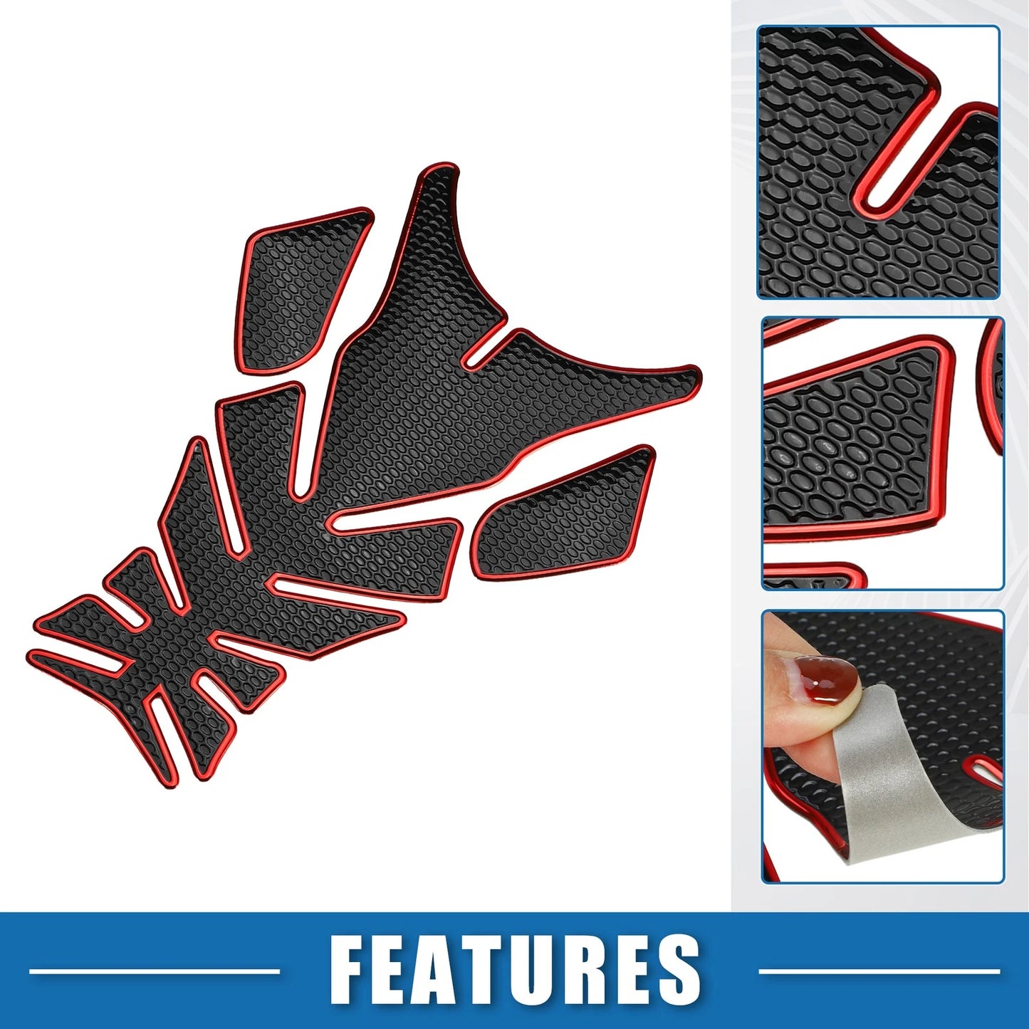 Gas Tank Decal 7.76x5.63'' Black Red for Universal Motorcycle