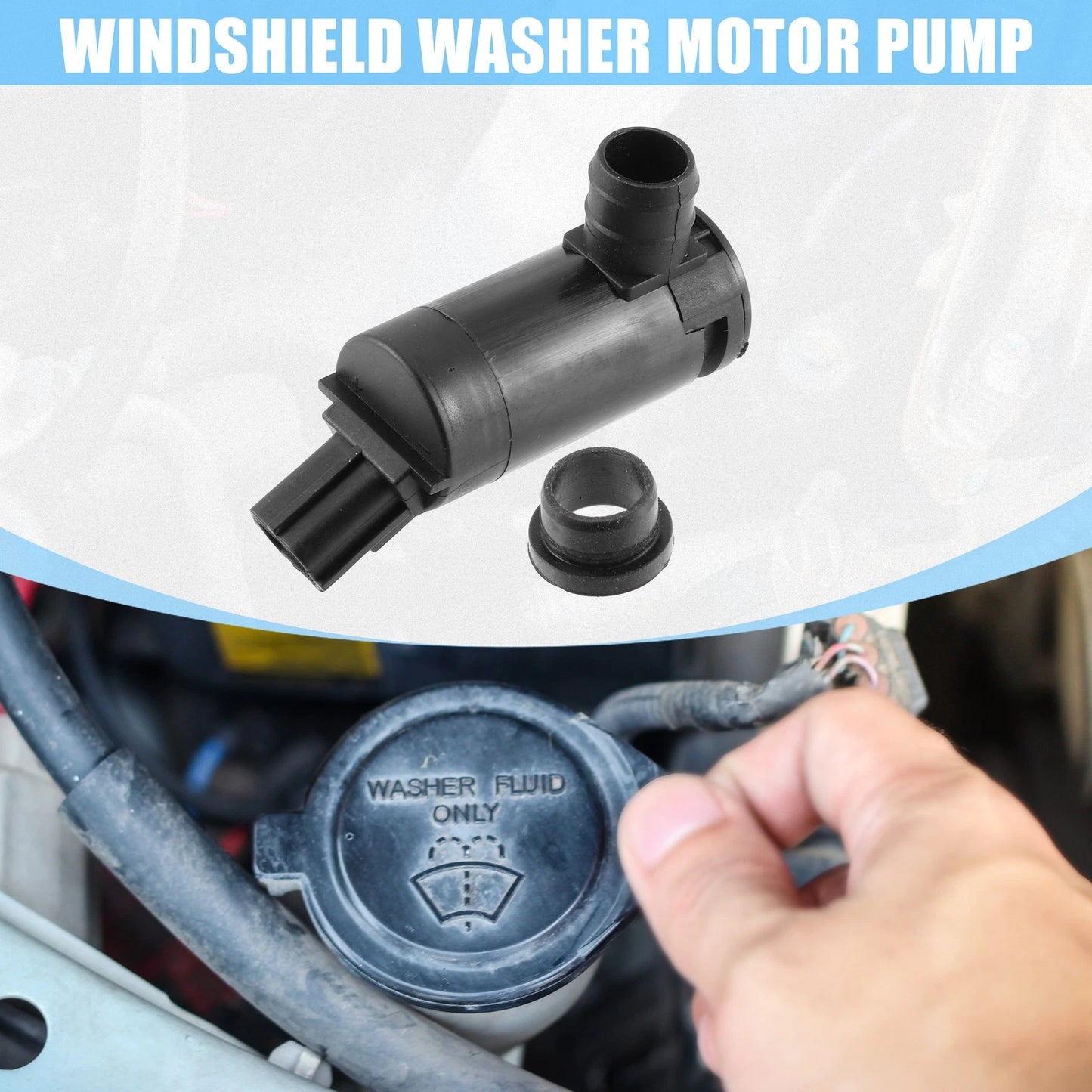 Windshield Washer Pump for Ford Escort & Escape - Plastic Black (2000-2007)