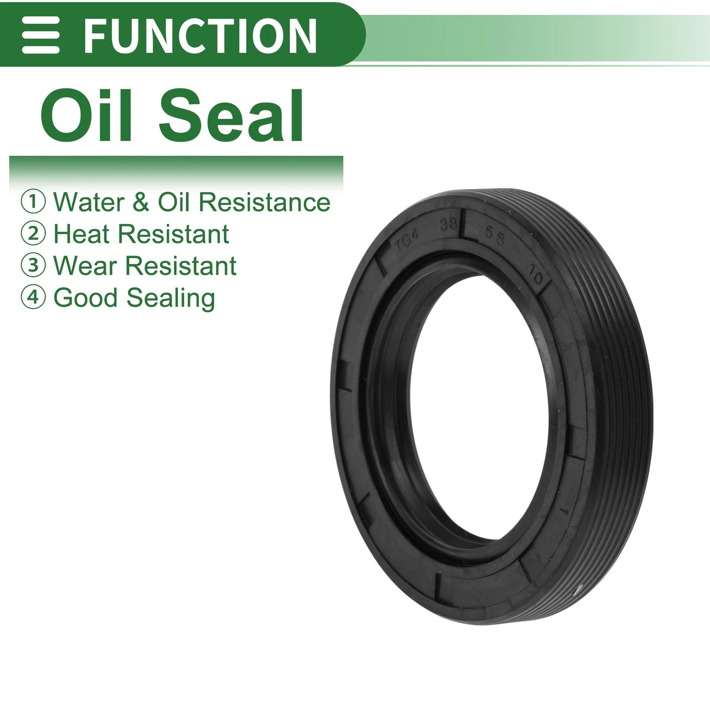 Oil Seal / 38x58x10mm / Seal Ring Shaft Seal NBR Rubber Black for Make Model