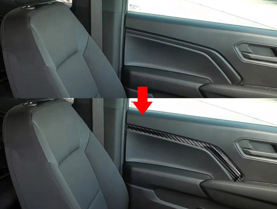4x ABS Fiber Inner Side Door Panel Cover Trim for 2023-2025 Chevrolet Colorado