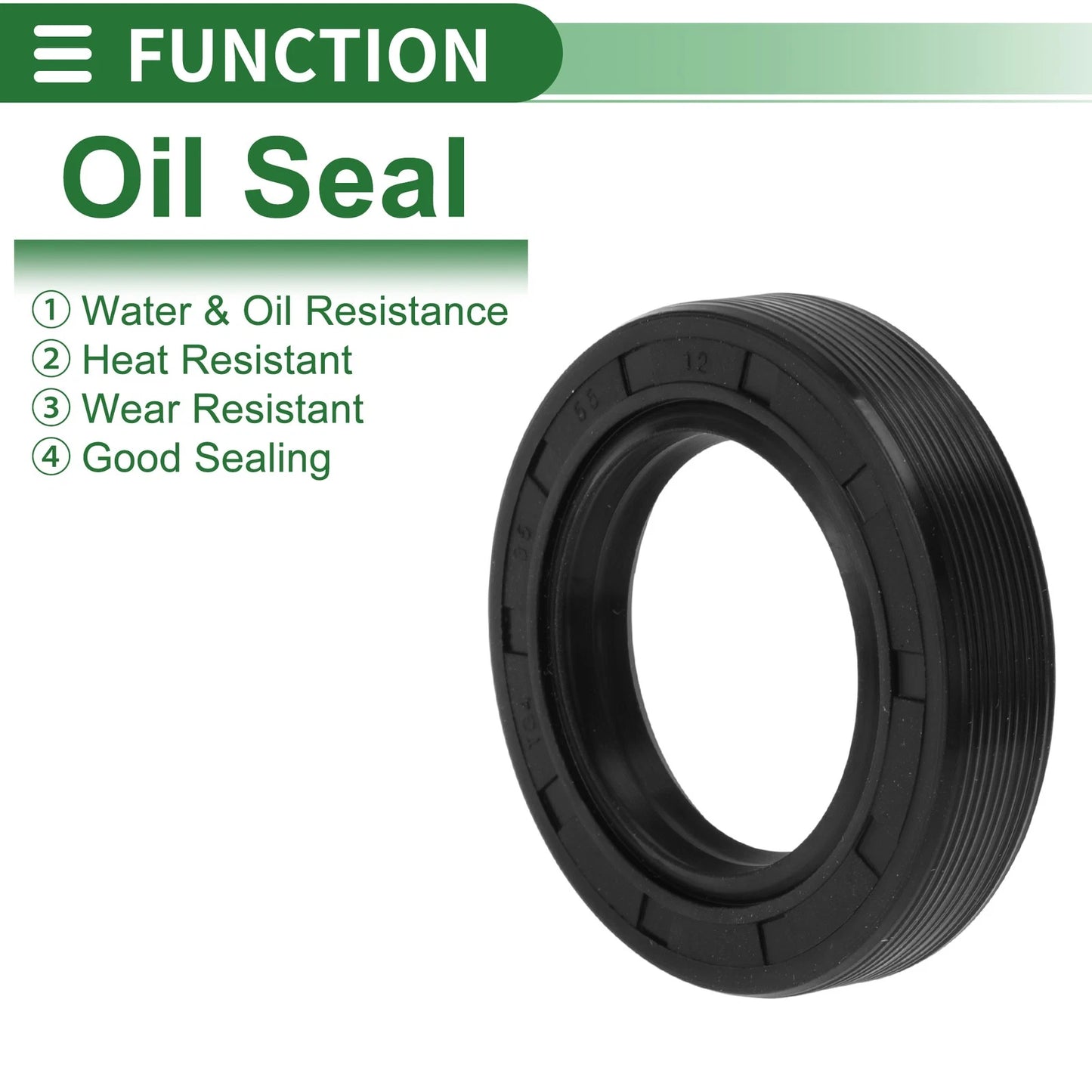 Oil Seal 35x55x12mm Seal Ring Rotary Shaft NBR Rubber Black for Car