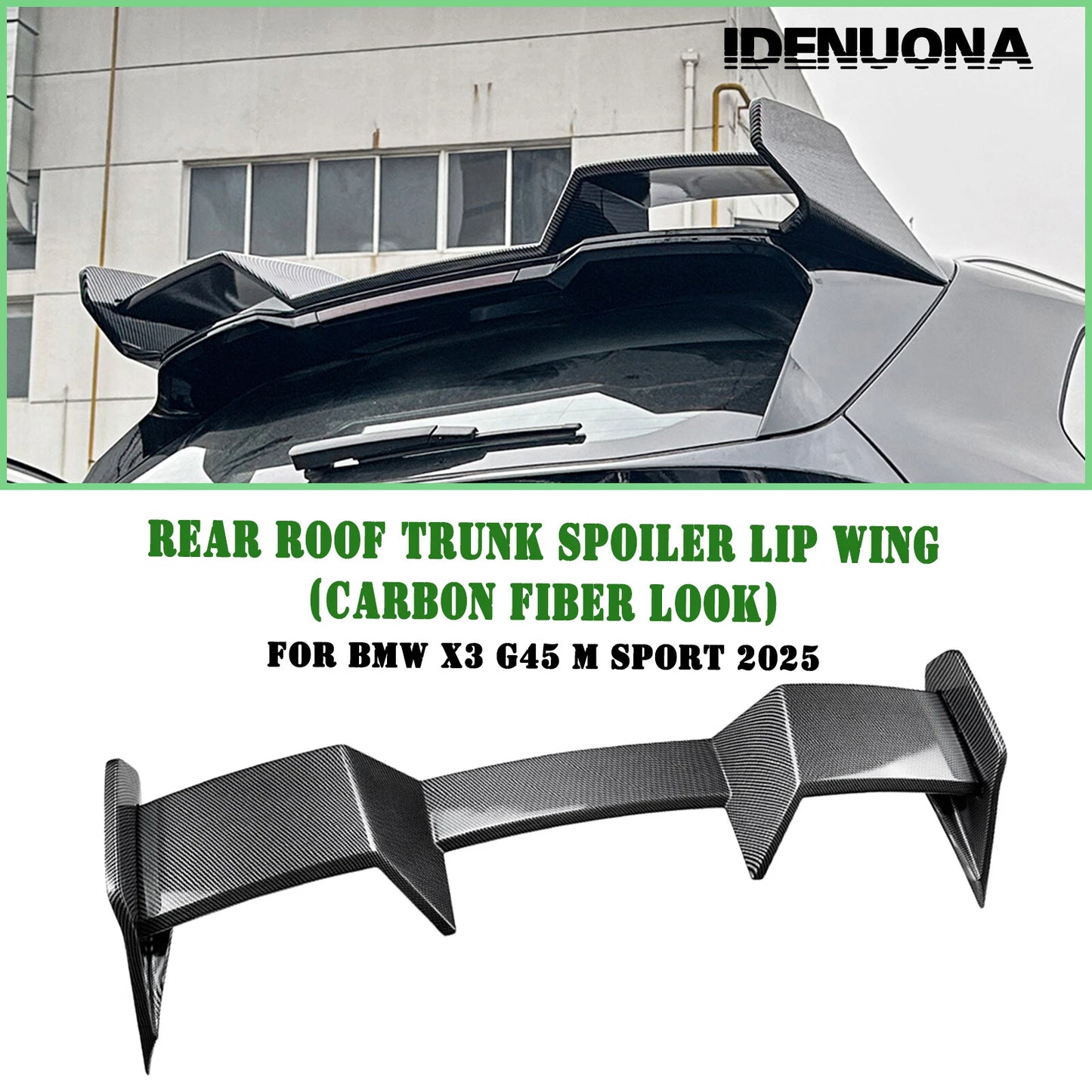 1x Carbon Look Rear Boot Spoiler Lip for BMW X3 G45 M Sport (2025-2026)