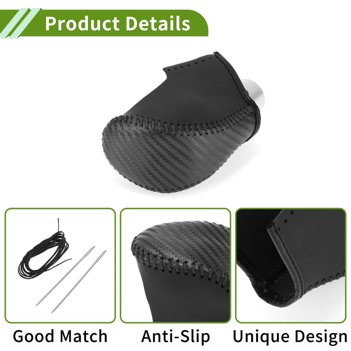 Black Carbon Fiber Gear Shift Knob Cover for Nissan Rogue (2017-2020)