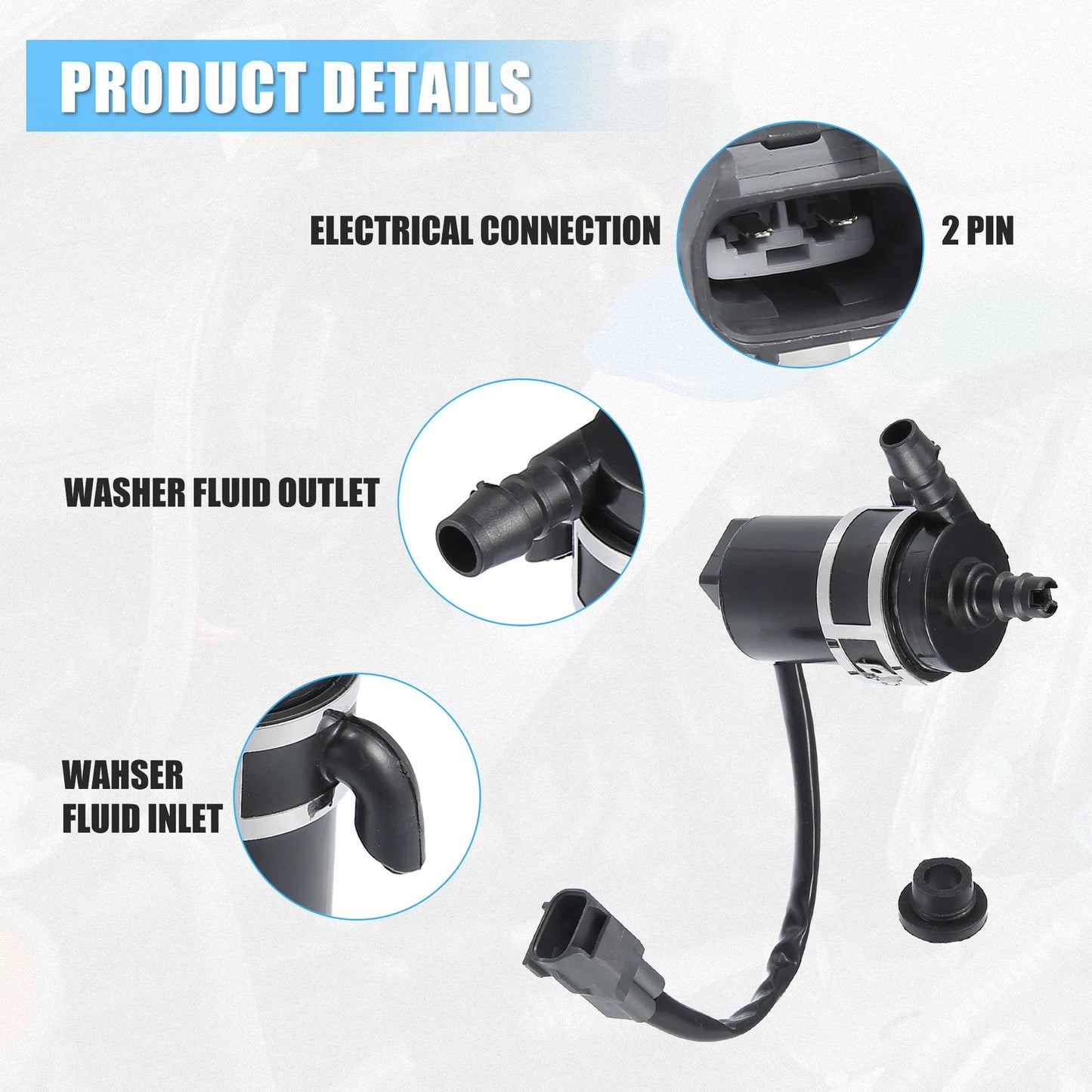 Windshield Washer Pump for Mitsubishi Outlander (2007-2020)