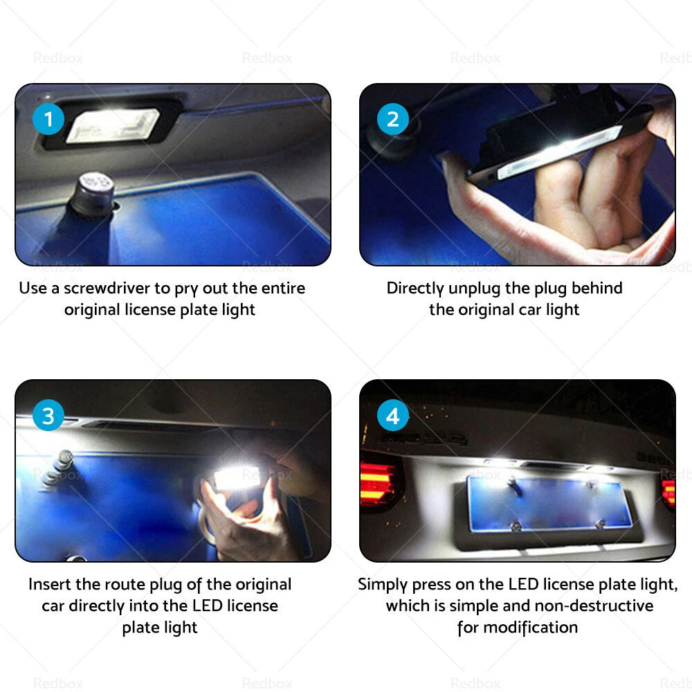 LED License Plate Light Lamps for BMW E90 E92 E93 E39 M5 E70 (2006-2013)