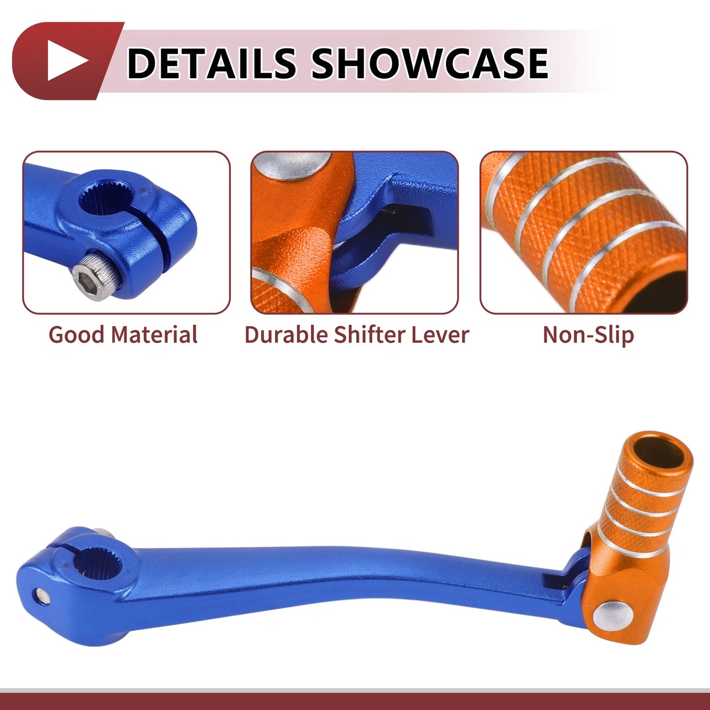 Folding Gear Shifter Lever for Bosuer 125 Blue/Orange
