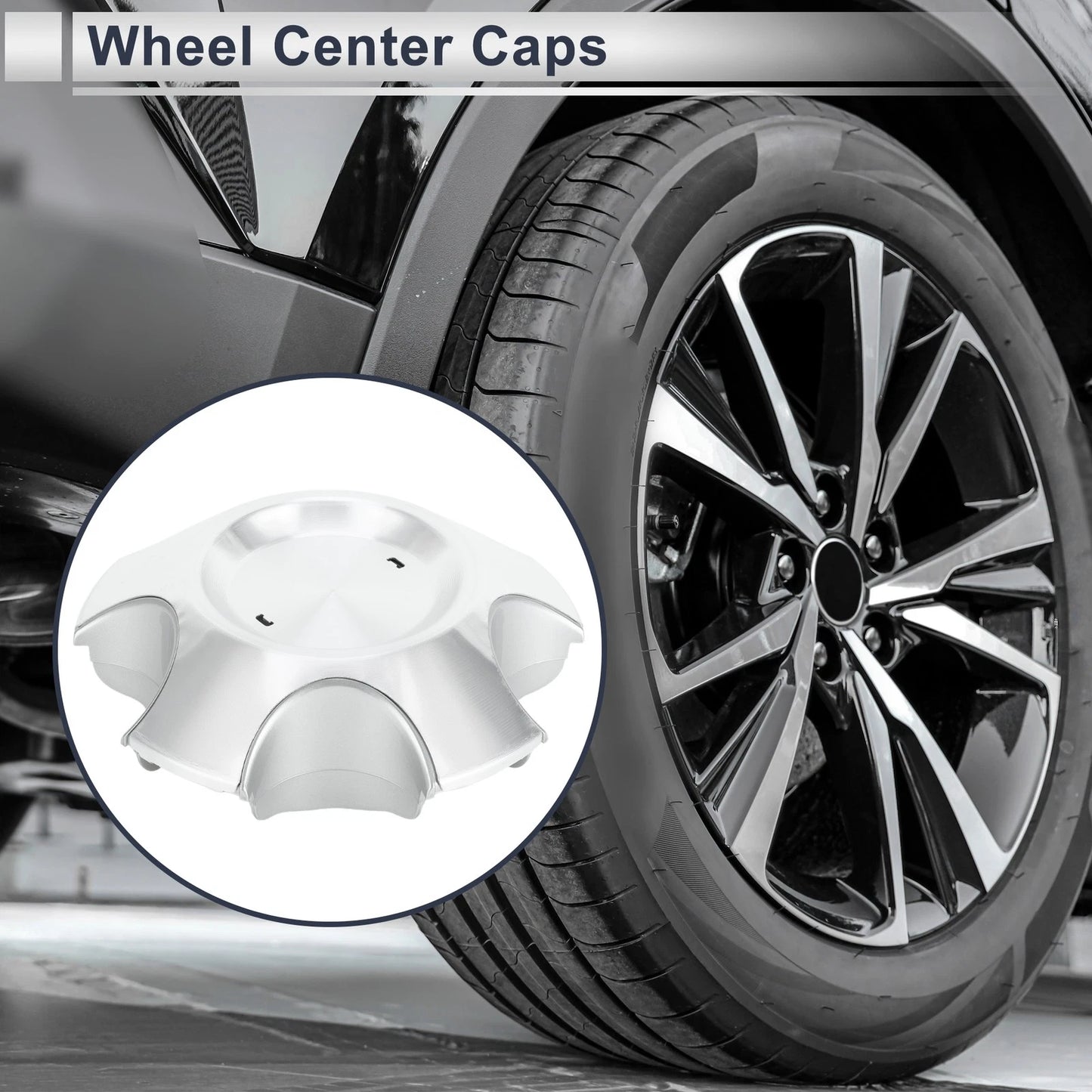 Wheel Center Cap for Toyota Sequoia (2008-2017) Silver Plastic 1Pc