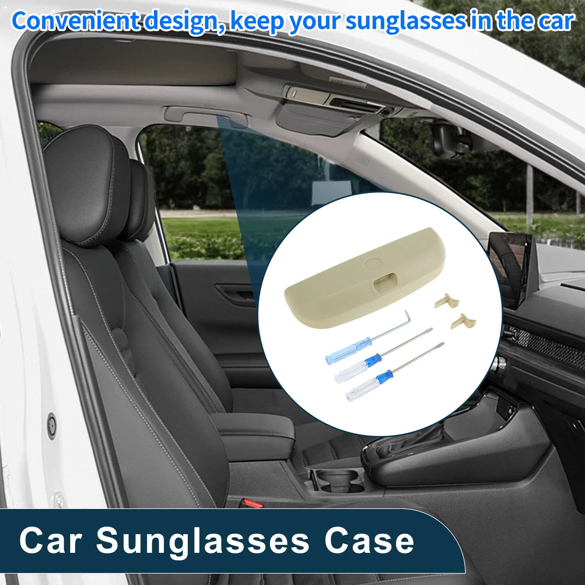 Sunglasses Case for BMW X1 U11 iX1 (2022-2024) Eyeglasses Holder Beige