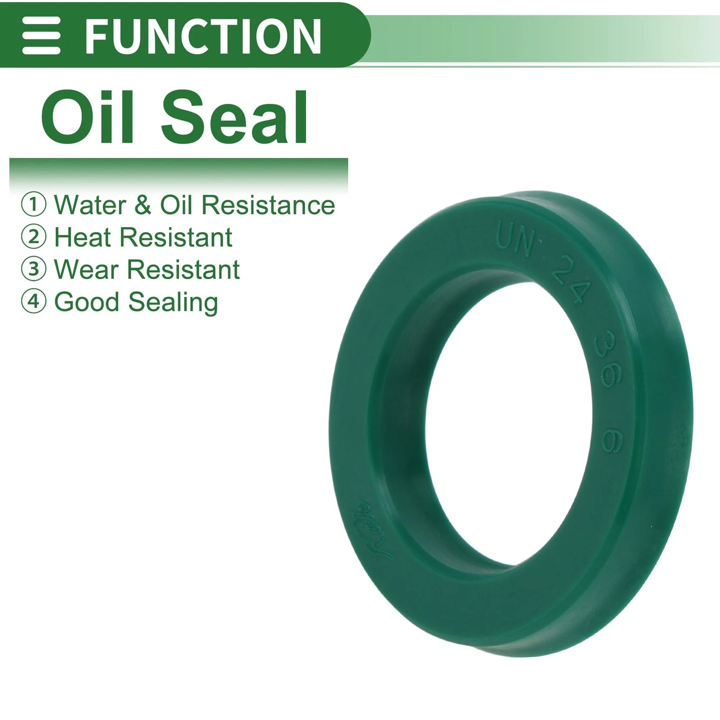 Oil Seal / 24x36x6mm / Rotary Shaft Seal TPU High Pressure Green 5 Pcs