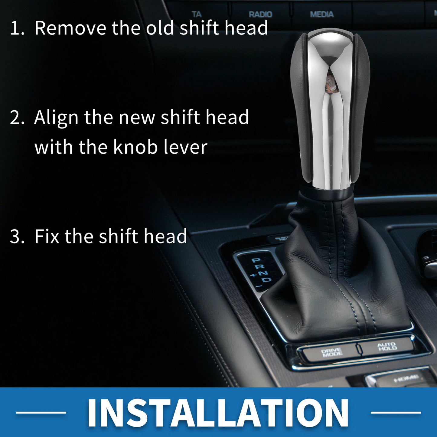 Faux Leather Chrome Gear Shifter Knob for BMW 1 Series (2006-2011)