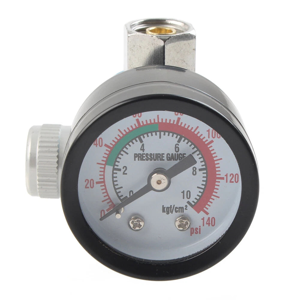 1/4" Air Pressure Gauge Regulator for Spray Gun - Aluminum Alloy (No Year)