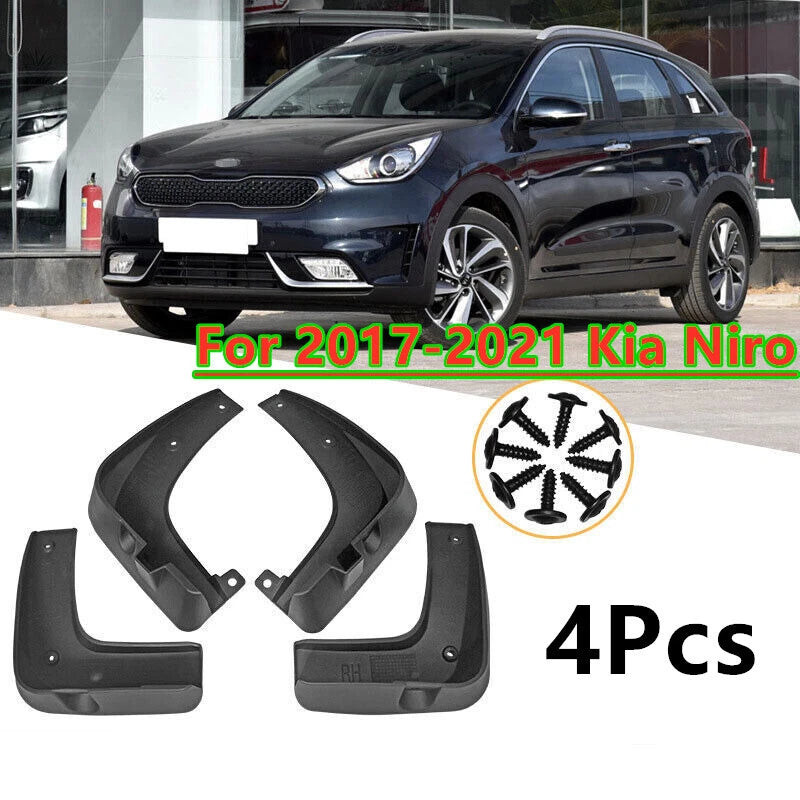 Mud Flaps Splash Guards Fender Cover 4x Front Rear for Kia Niro EV (2017–2019)