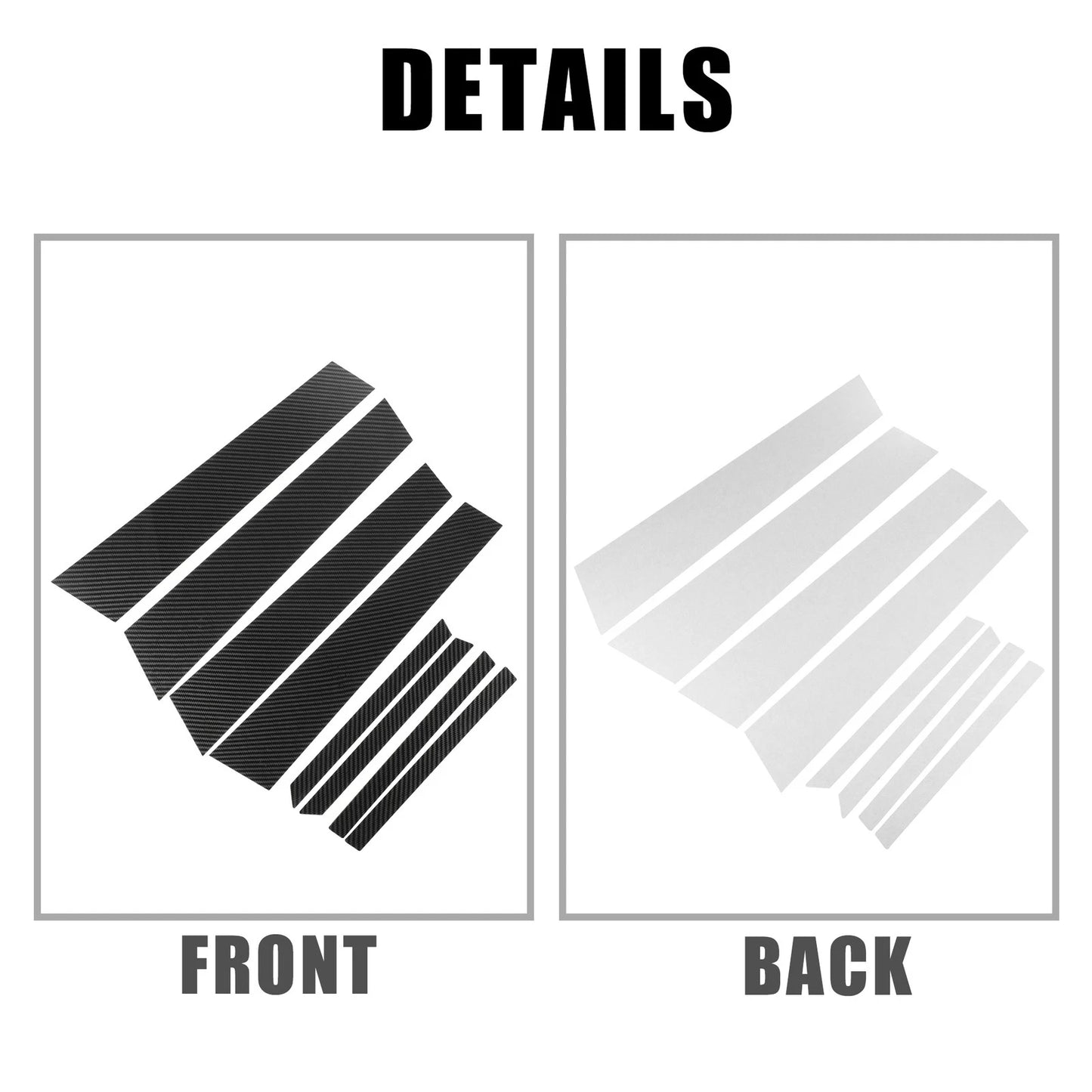 8 Pcs Car Door Cover Trim Pillar Stickers for Honda Civic (2006-2011)
