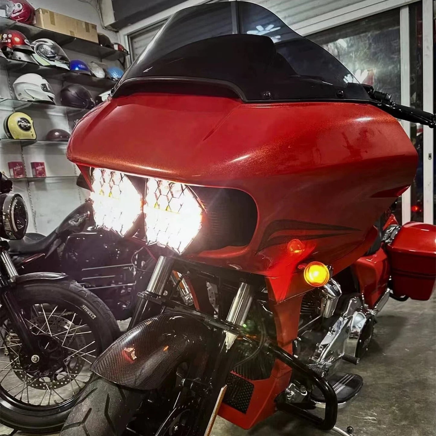 Dual LED Headlight Kit for Harley Road Glide (2015-2023)