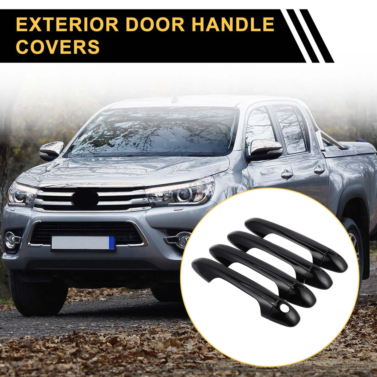 4pcs Exterior Door Handle Covers for Toyota Tacoma (2016-2023) Black