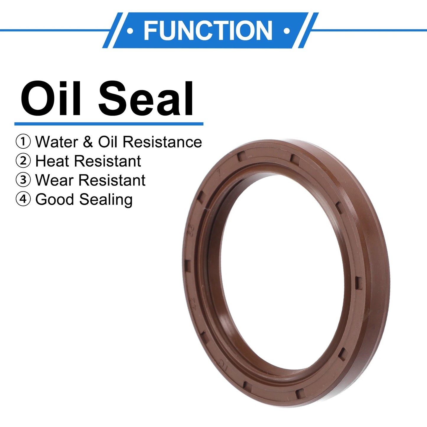 Oil Seal / 2 x 42x55x7mm / Rotary Shaft Seal FKM Rubber Brown for Car