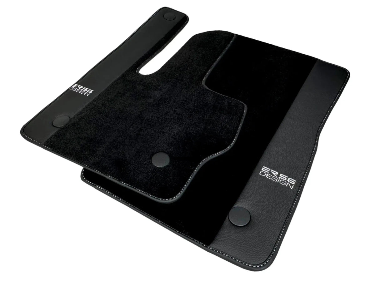 Black Floor Mats for Mercedes-Benz G Class W461 (1979-2008) with Leather
