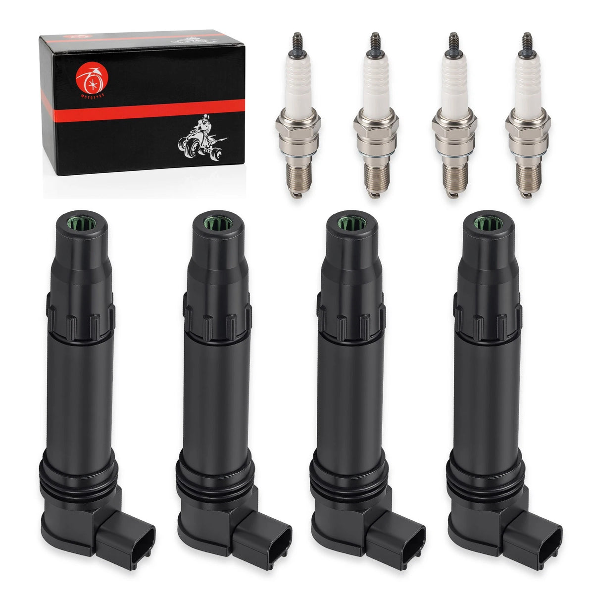 Set of 4 Ignition Coils for Honda CBR600RR 2007-2024 w/ Iridium Spark Plug
