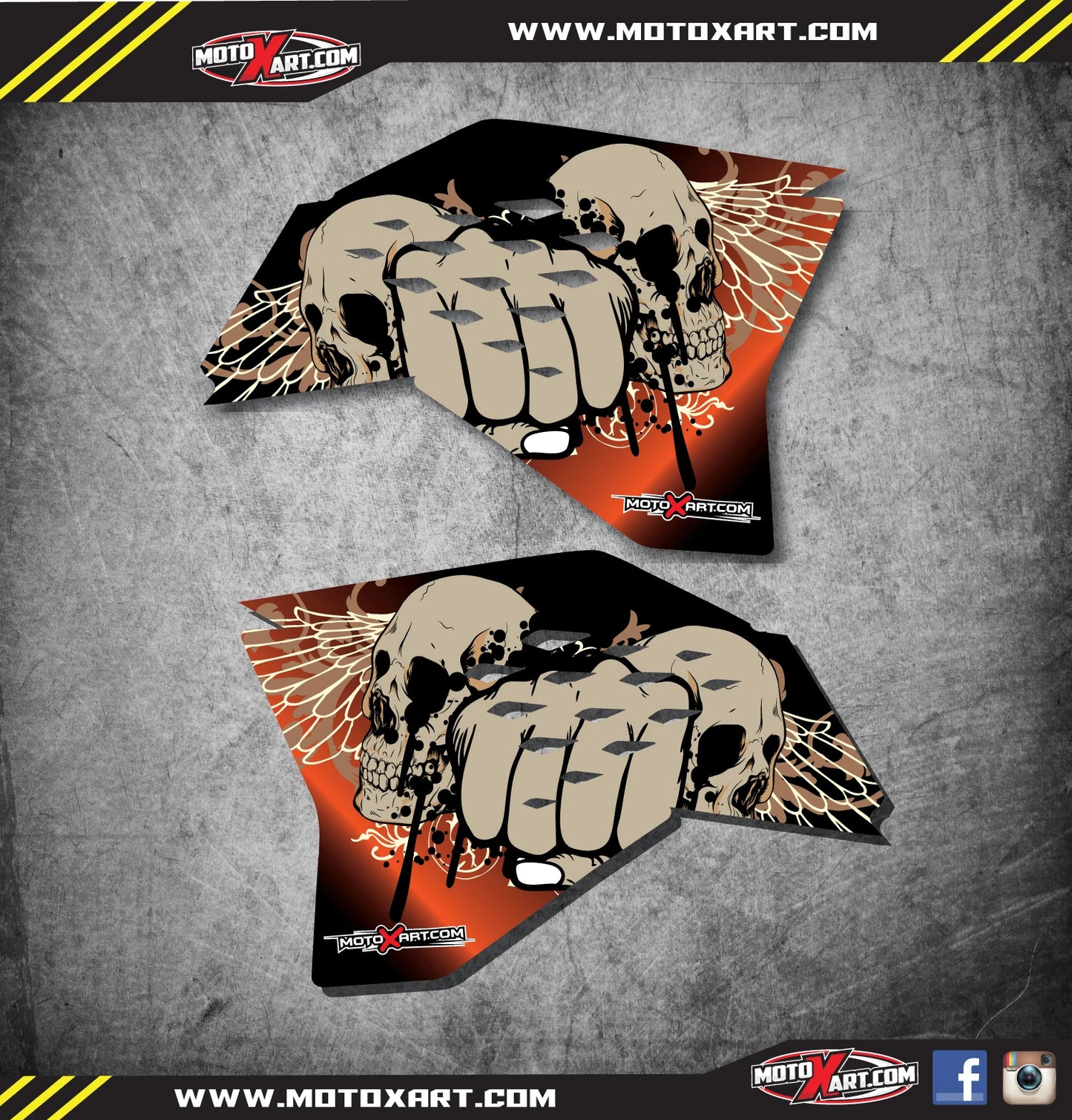 REAPER STYLE Tank Radiator Shroud Graphics Stickers for KTM SX SXF (2007-2010)