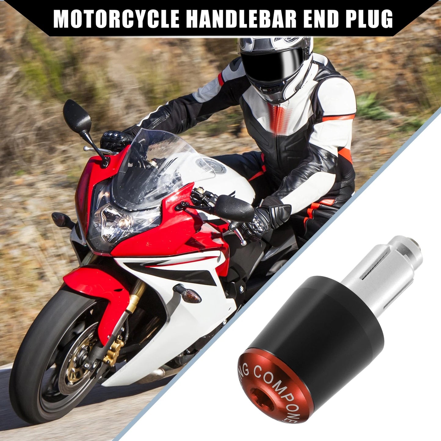 Handlebar End Plug Grip Cap / 2 x 7/8" 22mm / for Honda