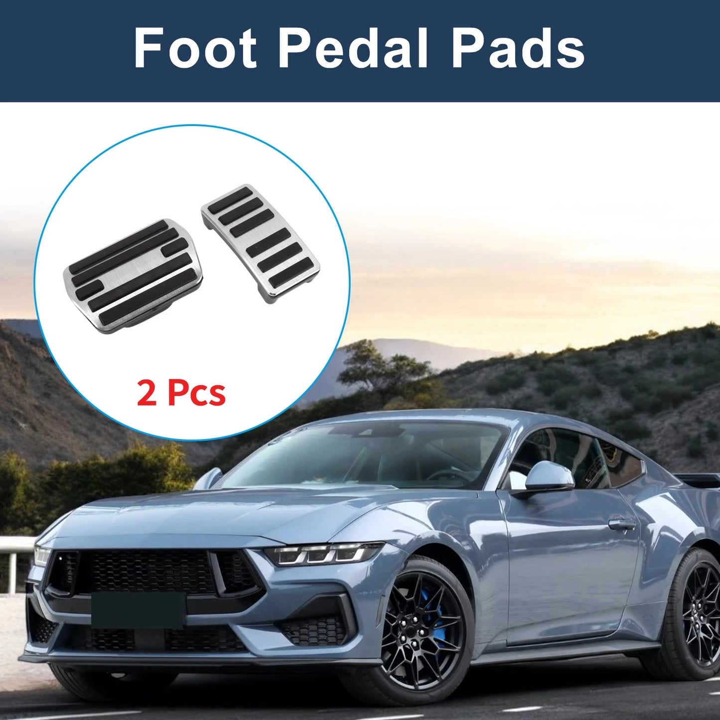 2 x Foot Accelerator Pedal Covers for Ford Mustang Mach-E (2021-2023)