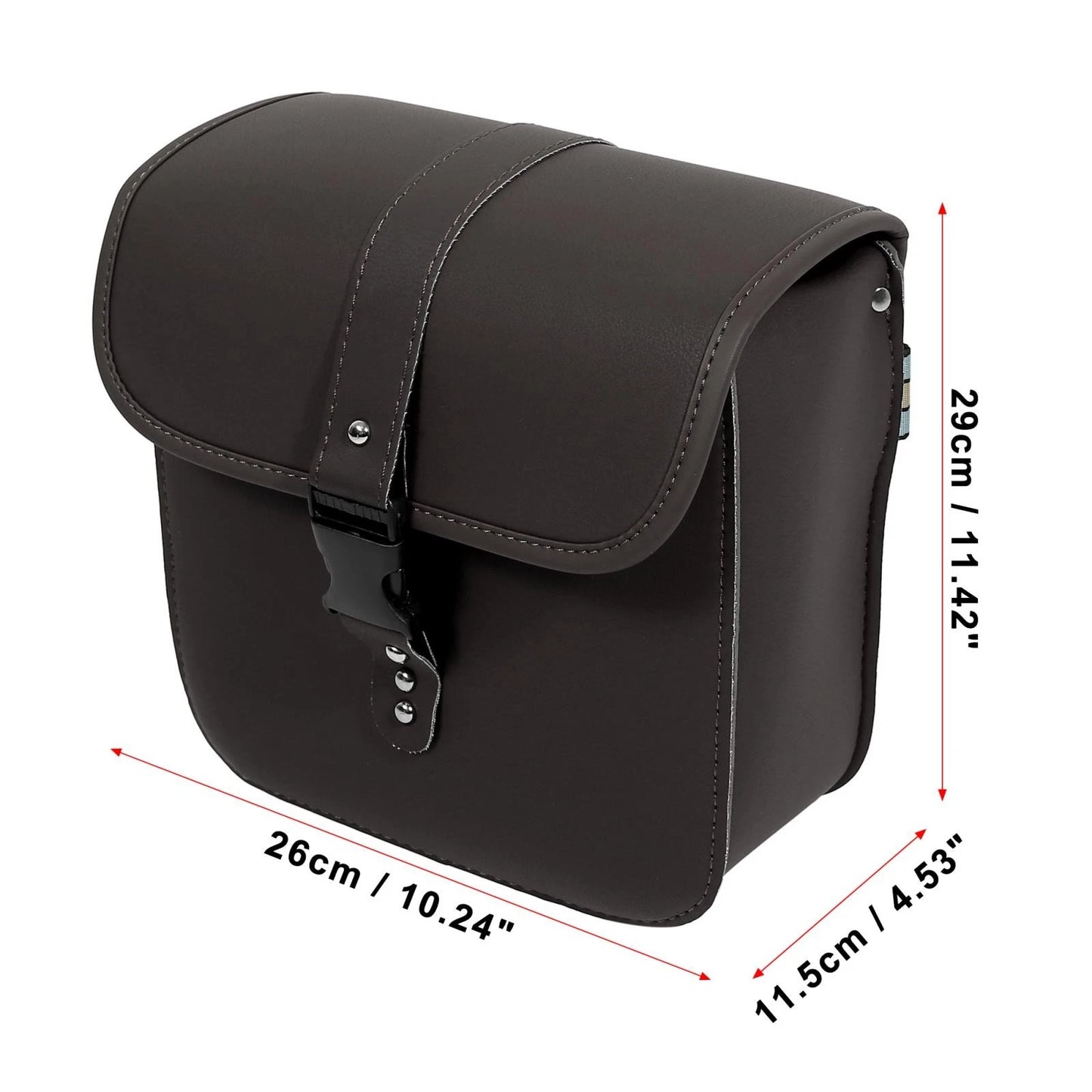 Pair Side Bag Saddlebag with Quick Release Buckles Dark Brown for Motorcycle