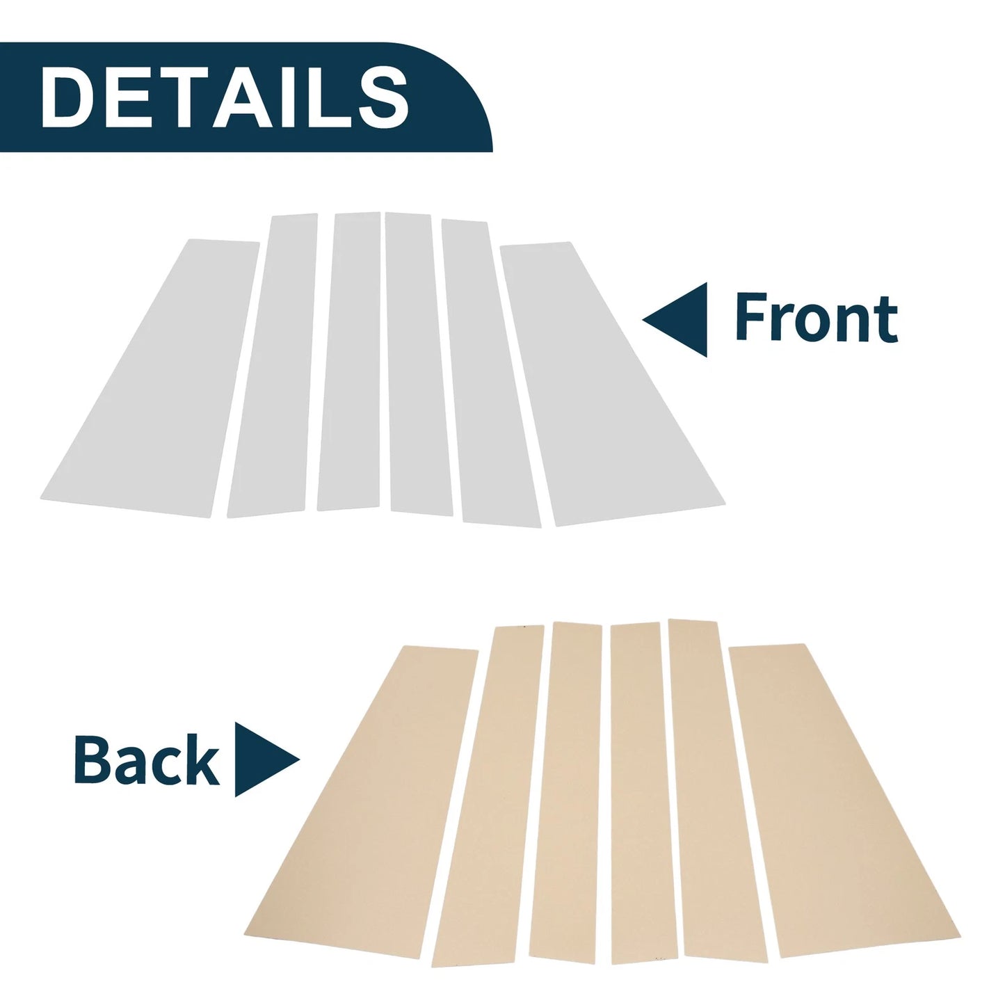 6 Pcs Door Pillar Window Trim for Toyota Sienna (2021–2023)