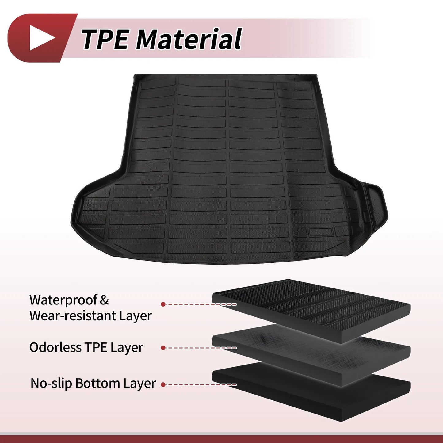 Trunk Mat for Kia Sportage 2023-2025 TPE Cargo Liner Black