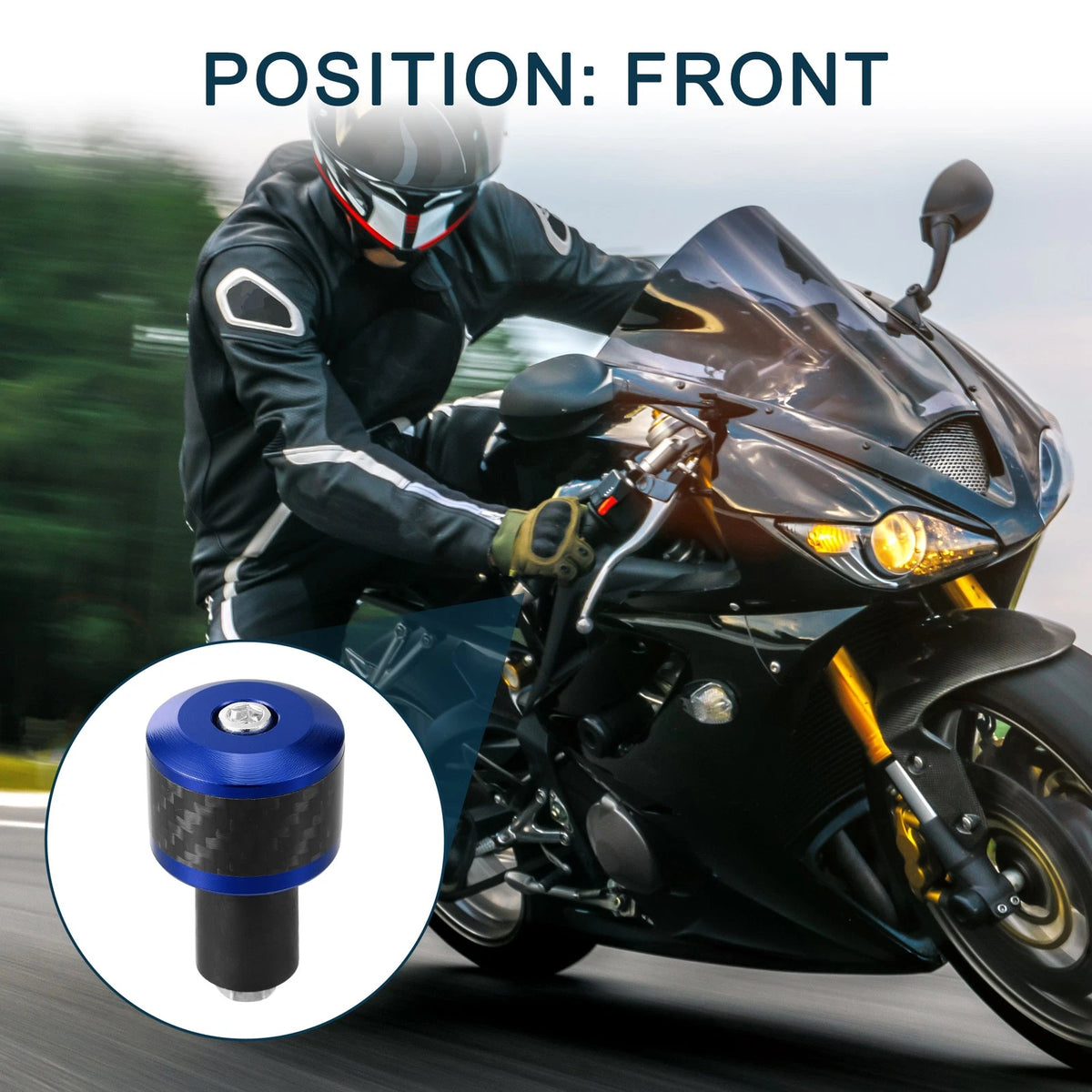 Handlebar End Plug 18-20mm 2 x Aluminum Alloy Universal Blue for Motorcycle