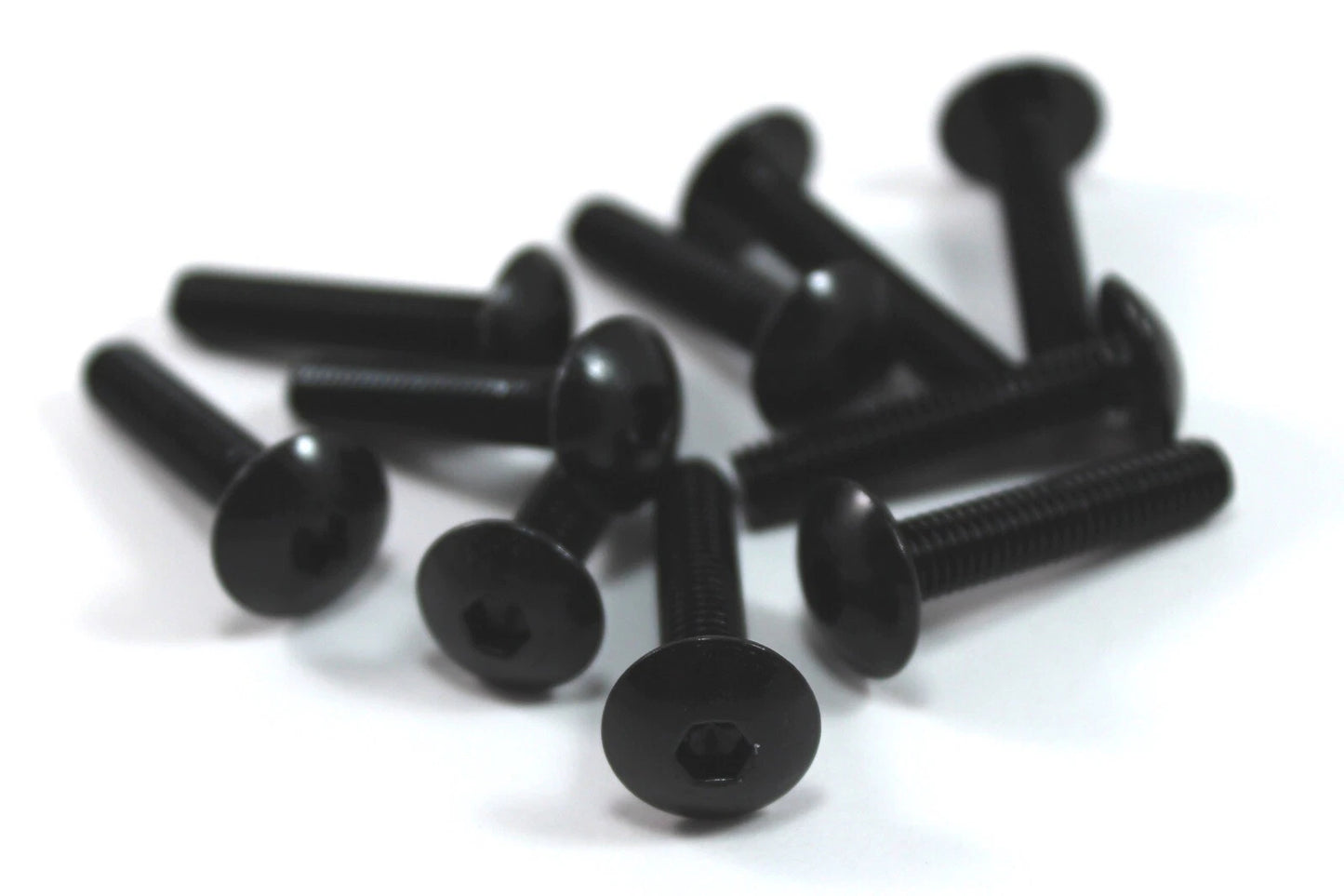 10 x M6 x 30mm Noir Aluminium Anodisé Tête de Fourche Boulons Moto Vis