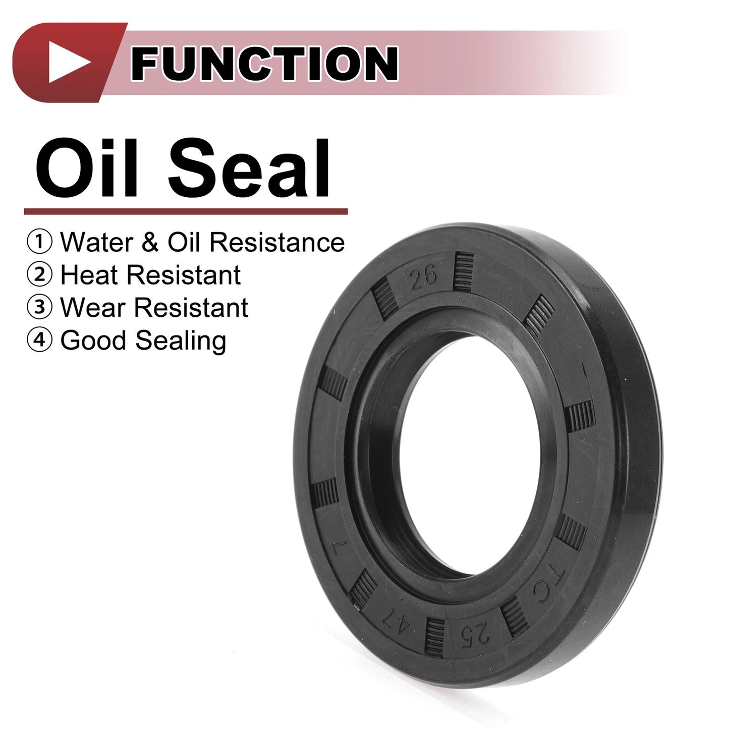 Rotary Shaft Seal 25x47x7mm Black 5 Pcs Oil Seal Nitrile 70 Durometer