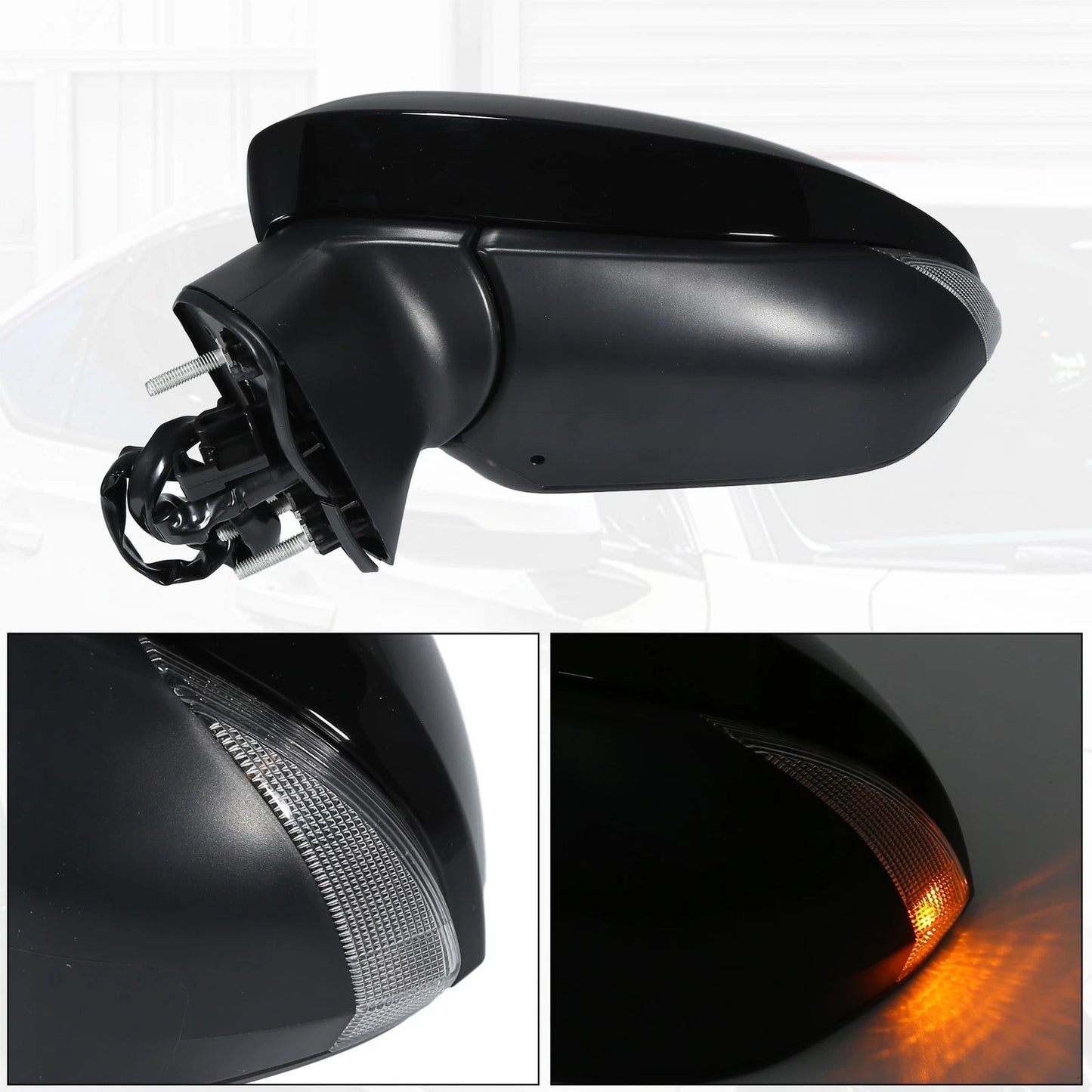 7 Pin Left Side Exterior Door Mirror Assembly Black for Toyota Corolla (2020-2024)