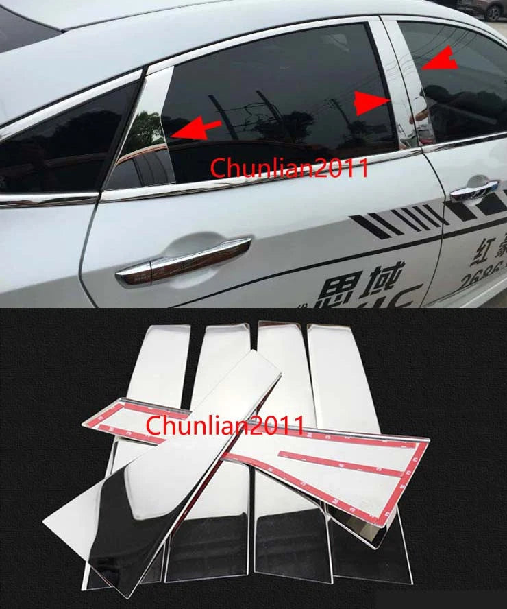 Sill Frame with Middle Pillars Upper Window for Honda Civic 10th 4dr Sedan (2016-2023)
