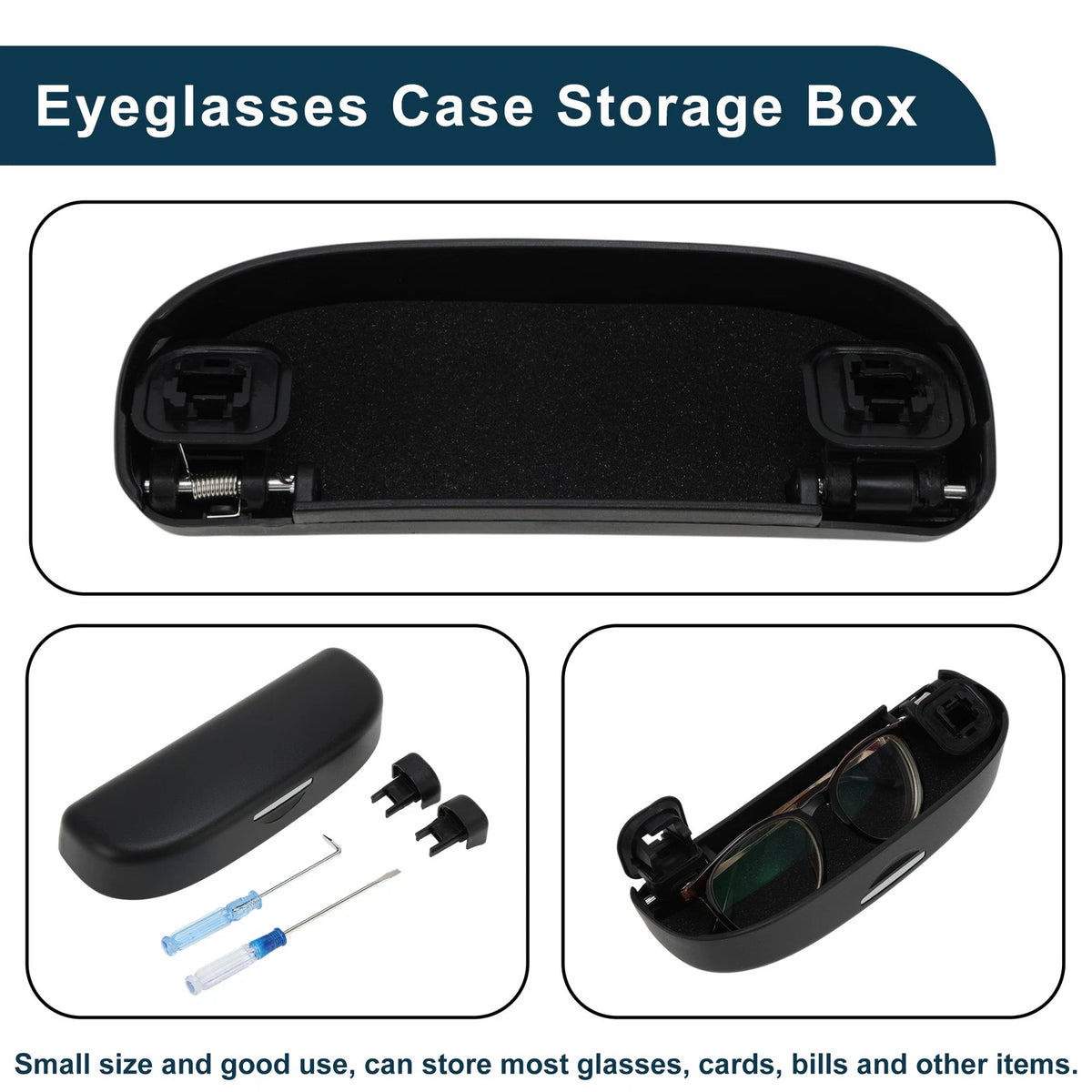 Sunglasses Case for Toyota Yaris Cross 2020-2024 Black 1 Set