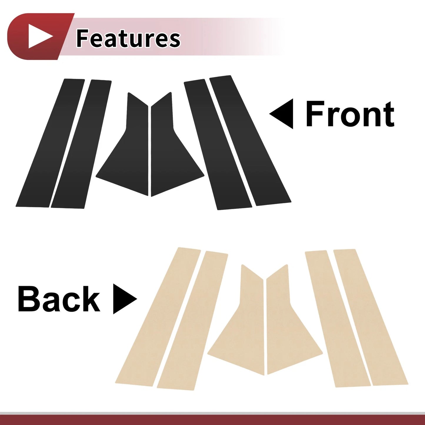 6 Pcs Car Door Pillar Window Trim for Buick Lacrosse (2017–2019)