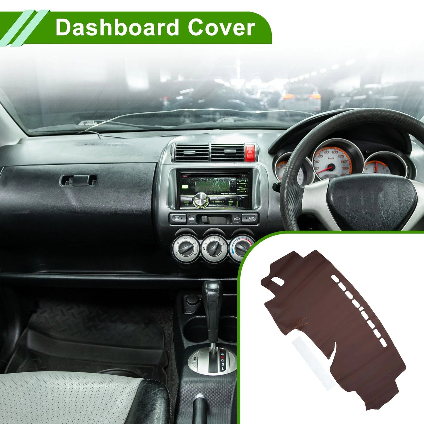 Dashboard Cover Mat for Honda Fit Jazz (2014-2019) Brown