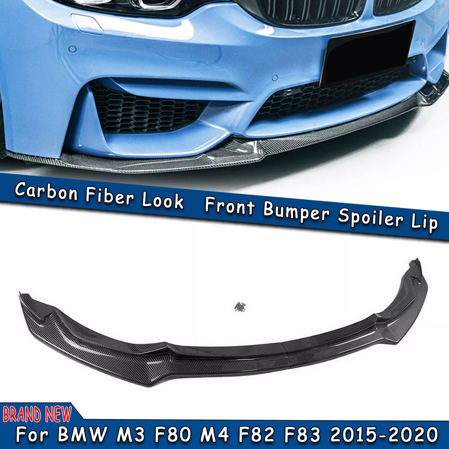 Carbon Fiber Front Bumper Lip Splitter for BMW F80 M3 F82 F83 M4 (15-20)