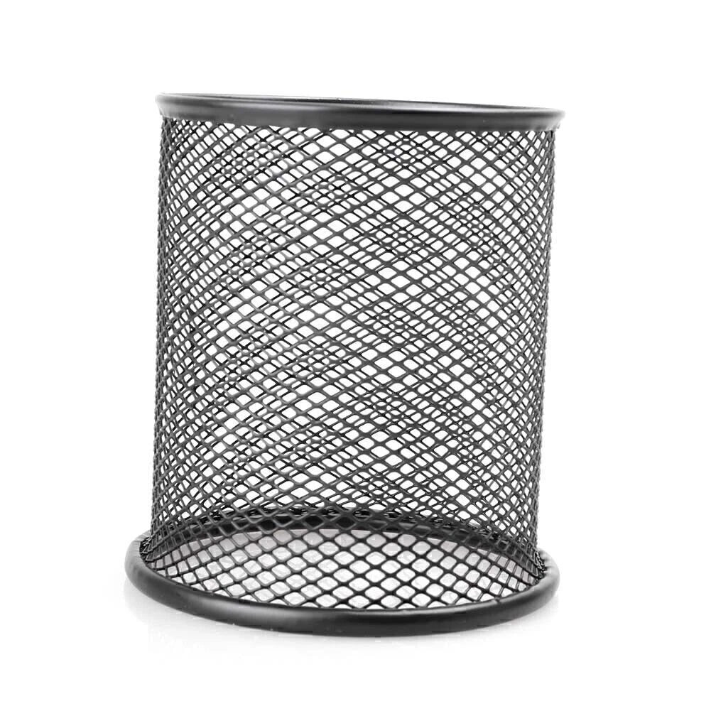 Black Metal Mesh Desk Pen Pencil Organizer Cup Holder for Office School Supplies