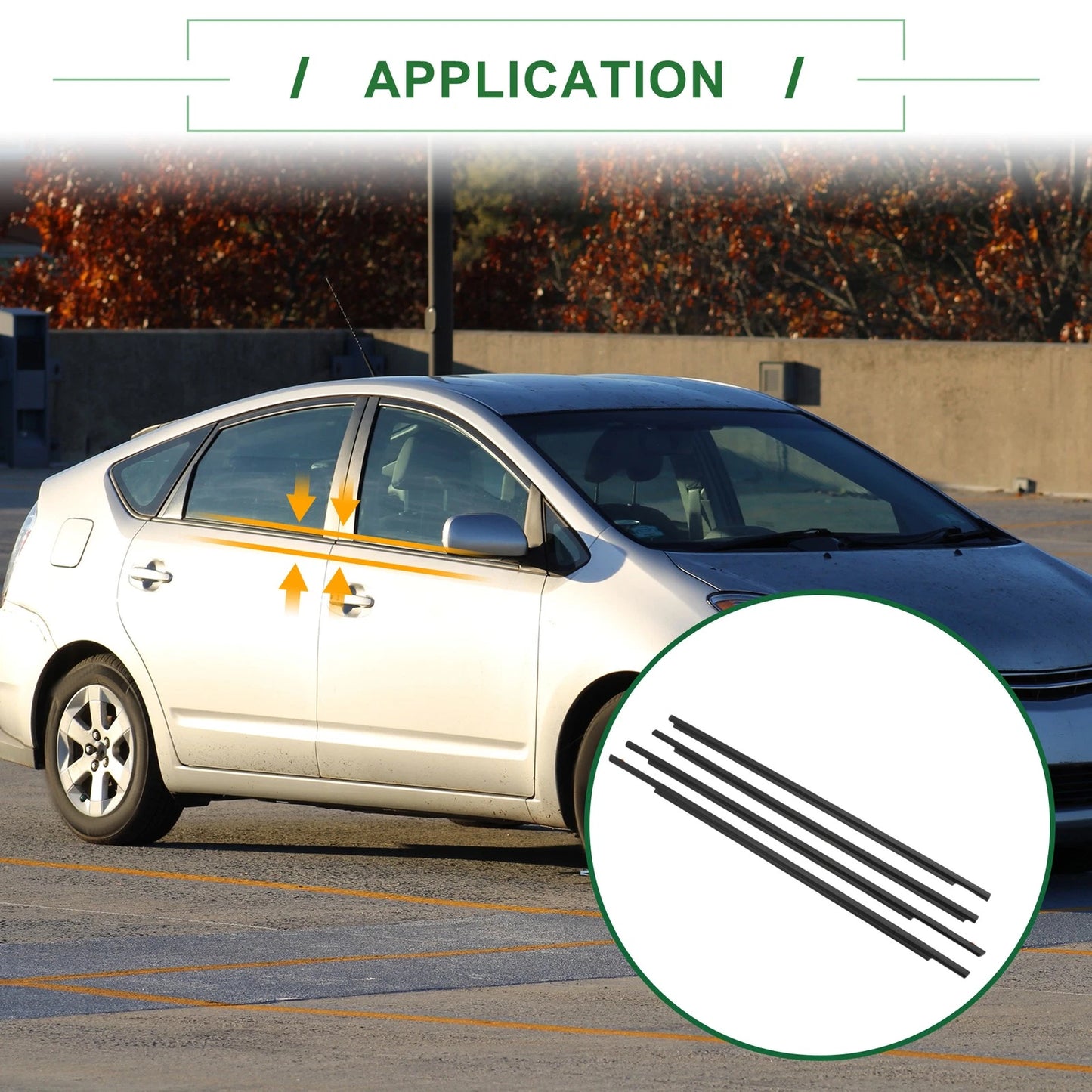 4 x Weatherstrip Window Seal for Toyota Prius (2004–2009)