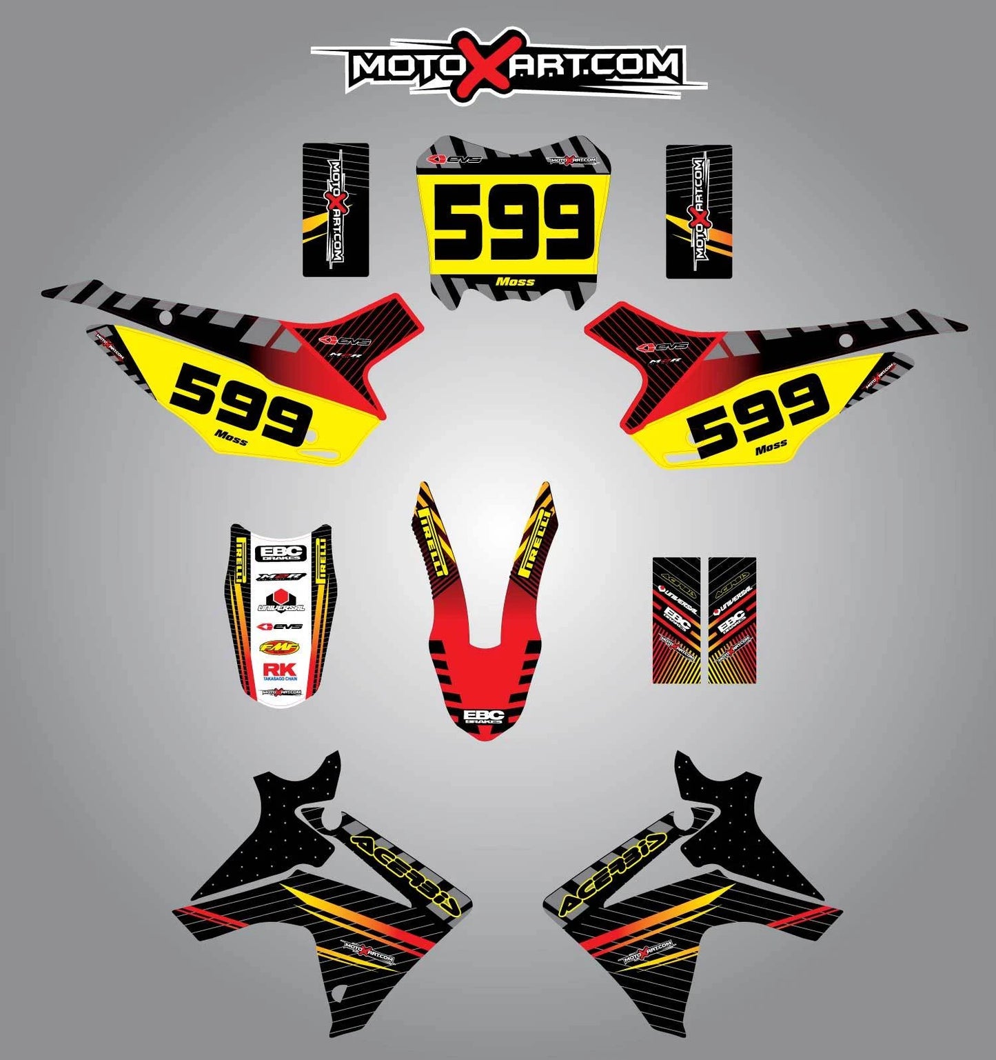 Custom Graphics Full Kit for Honda CRF 110 (2013-2018) Factory Style Stickers
