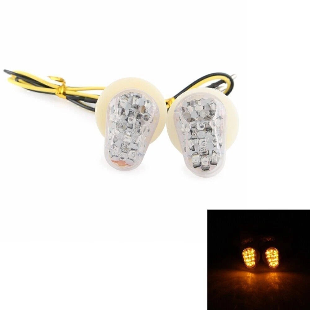 Clear LED Amber Turn Signal Lights for Yamaha YZF R1 R6 R6S FZ6R (2000-2023)