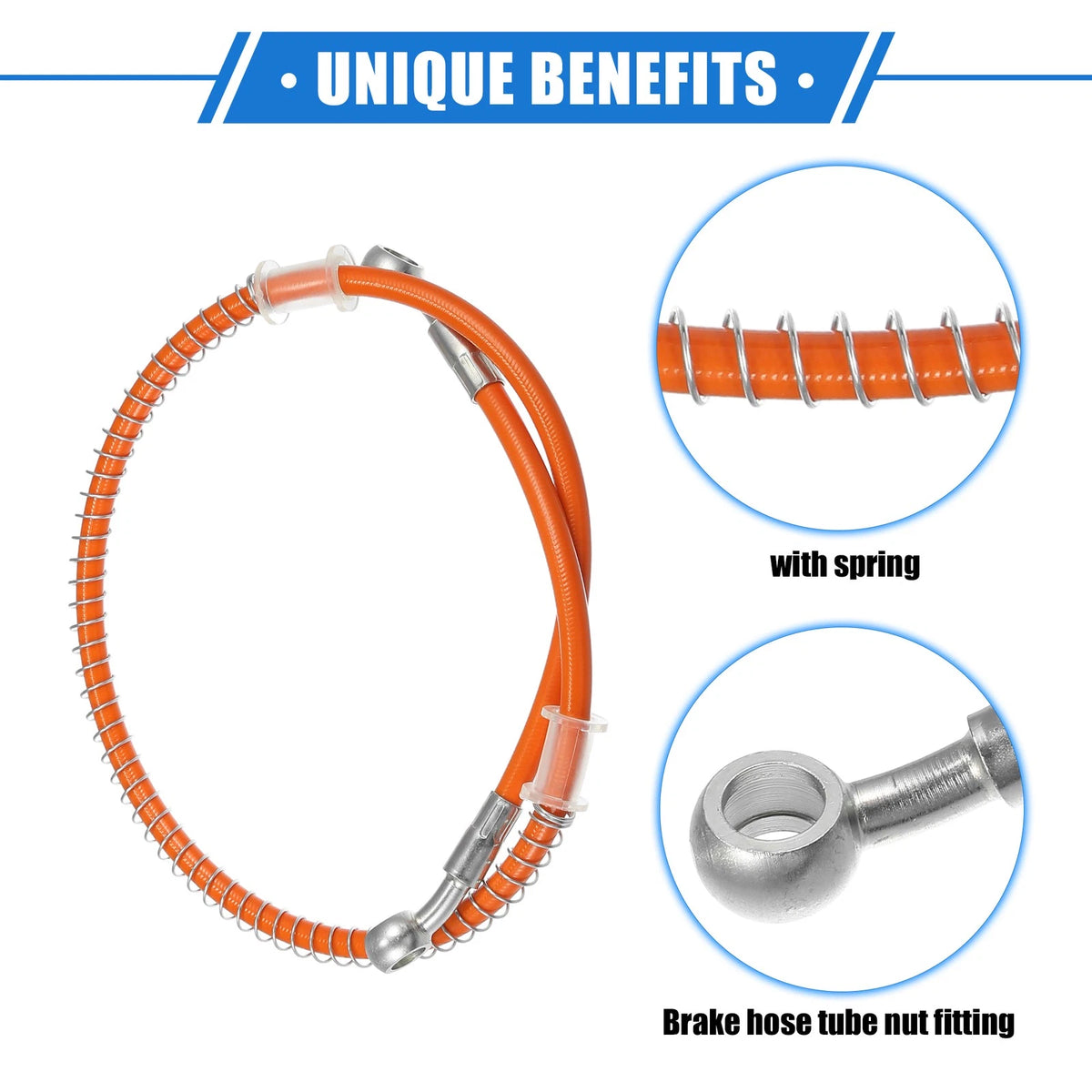 Hydraulic Brake Hose Line Orange 70cm 27.56" 10mm for Motorcycle