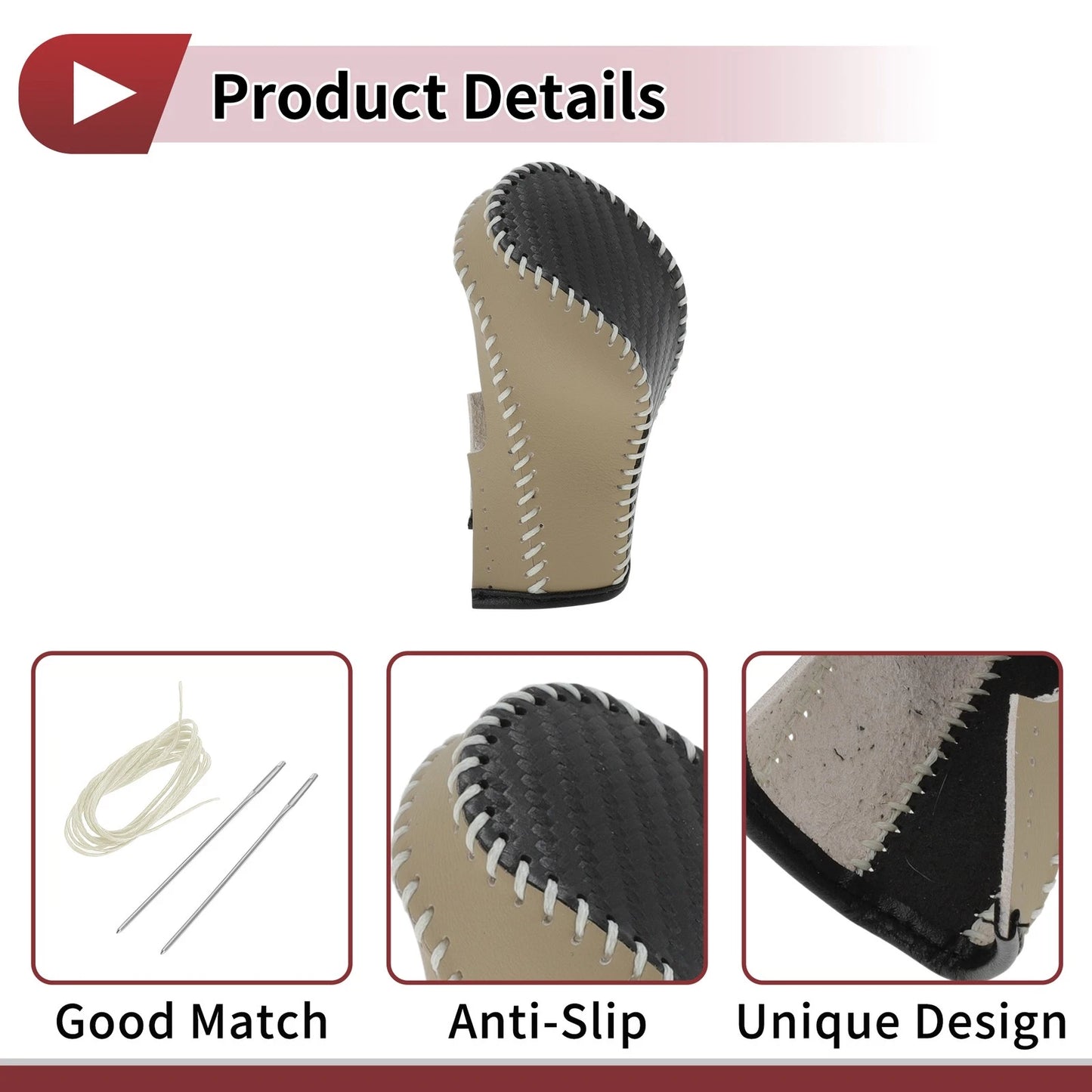 1 Pc Gear Shift Knob Cover for G25 Black Beige Faux Leather (2011-2012)